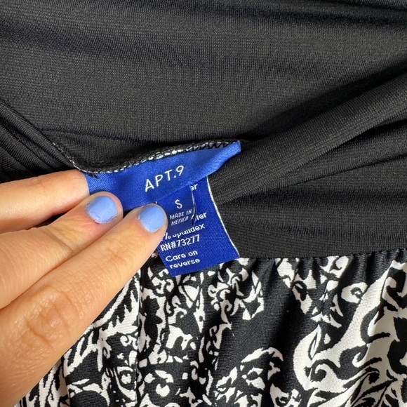 Apt 9 black white multicolor nwt wide leg palazzo pants - Picture 4 of 5